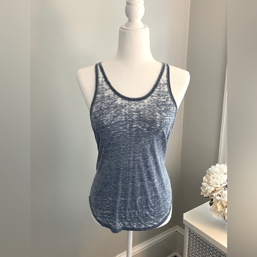 Sheer heather blue tank